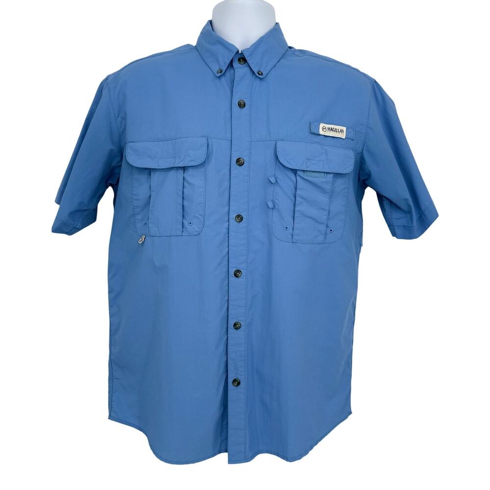 Magellan Outdoors Men's Laguna Madre Solid Short Sleeve Fishing Shirt Size Small